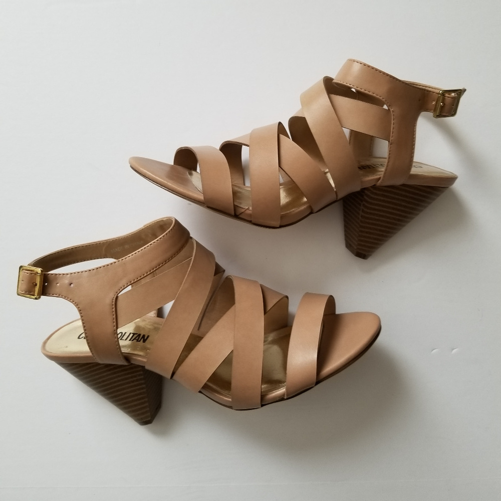 Cosmopolitain Excite Nude Strappy Sandals - 9 New